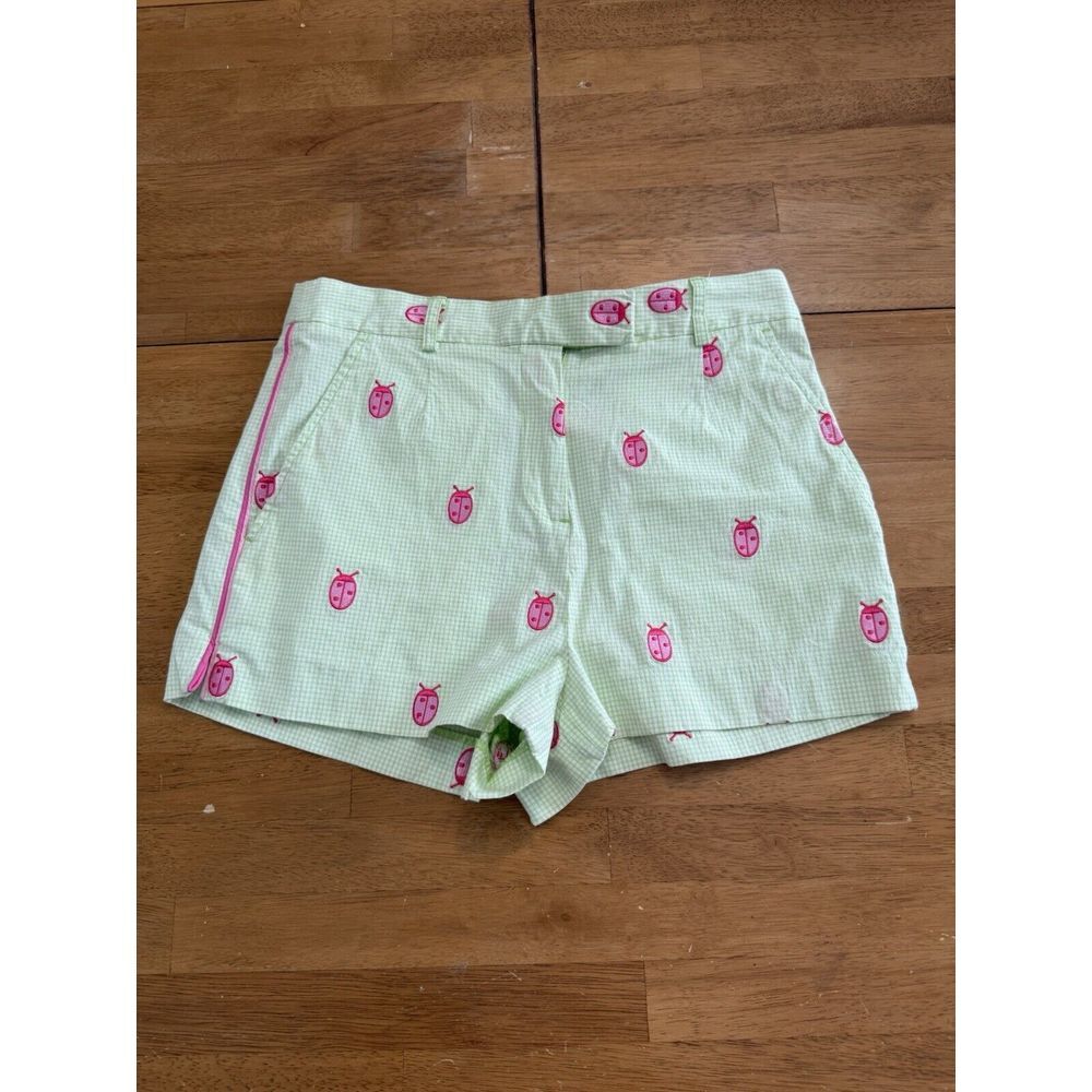 Lilly Pulitzer Vintage Green Ladybug Embroidered‎ Shorts 2